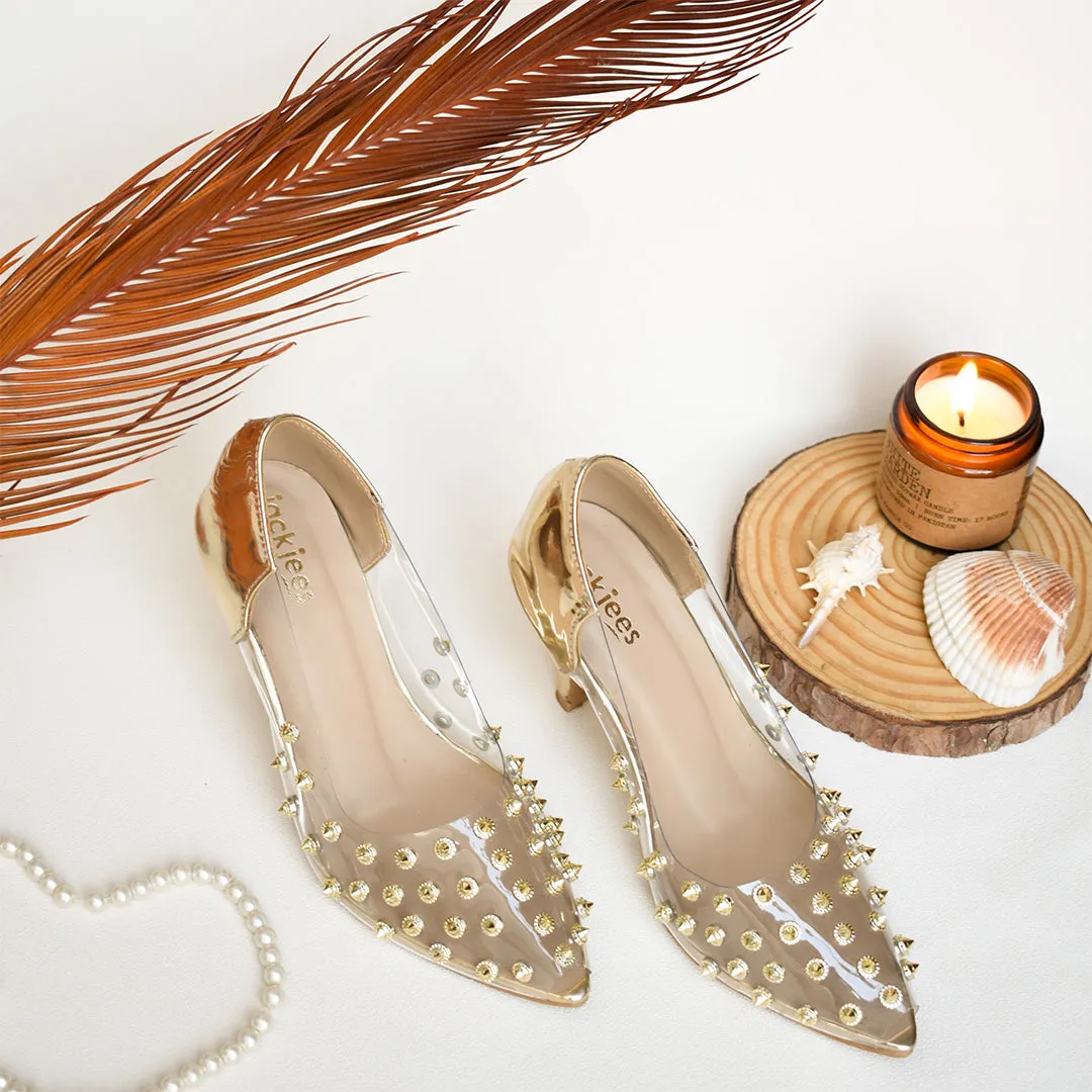 Studded Stilettos Golden