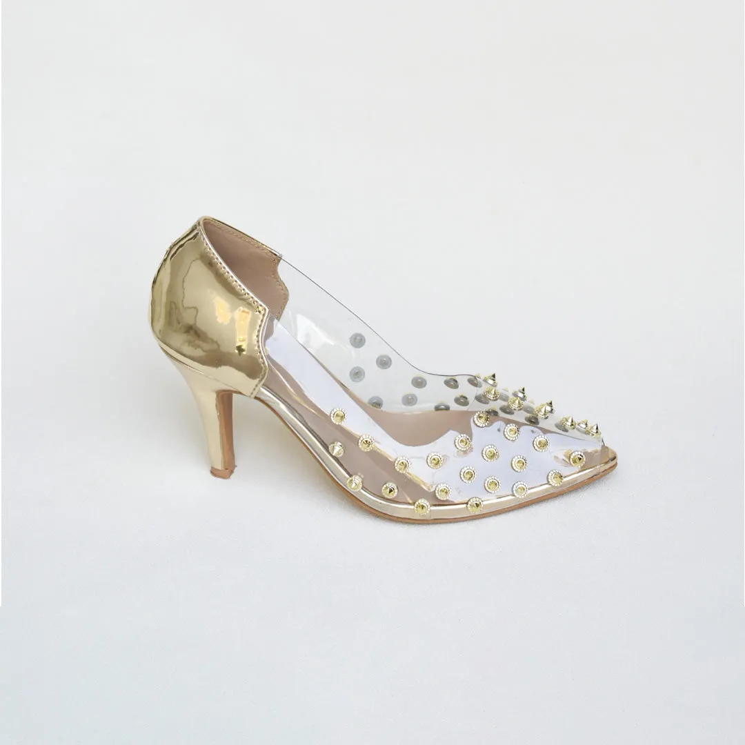 Studded Stilettos Golden