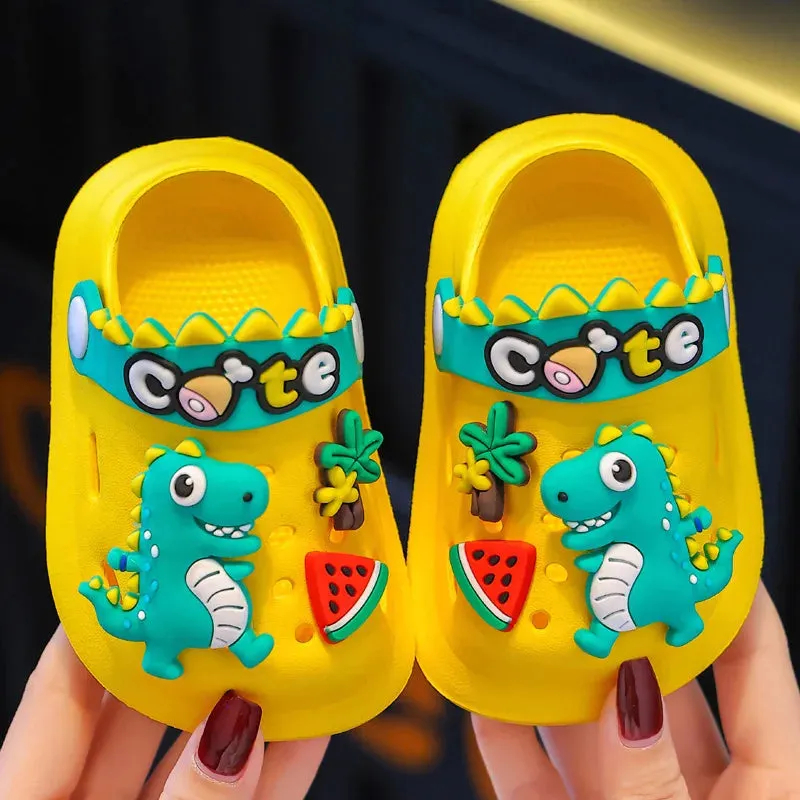 Summer Childrens Slippers Hole Kids Sandals Soft Anti-Skid Cartoon