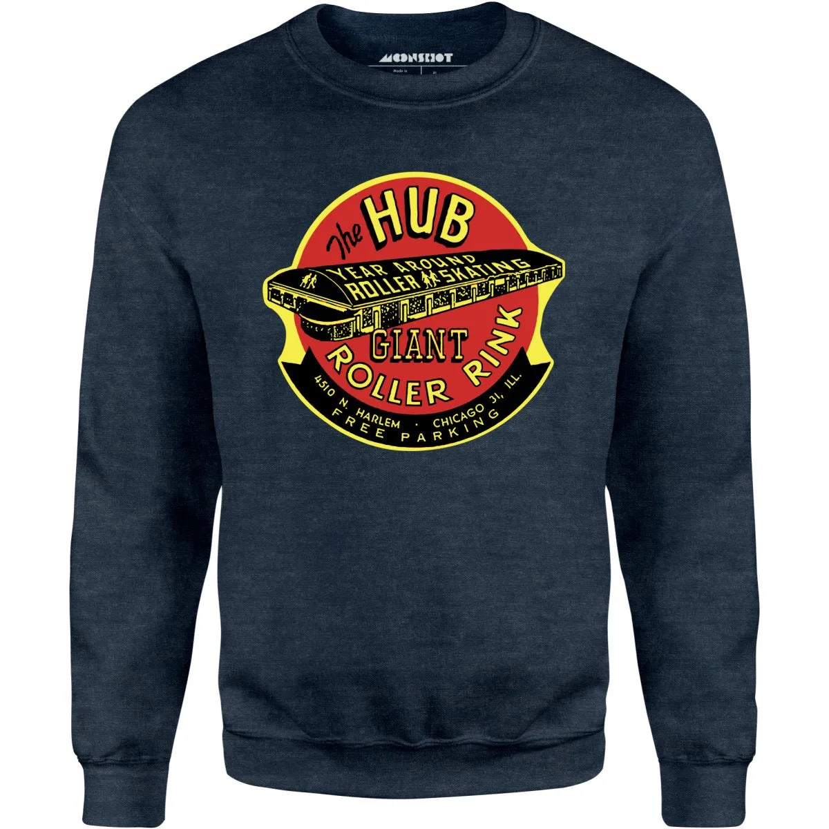 The Hub Roller Rink - Chicago, Illinois - Vintage Roller Rink - Unisex Sweatshirt