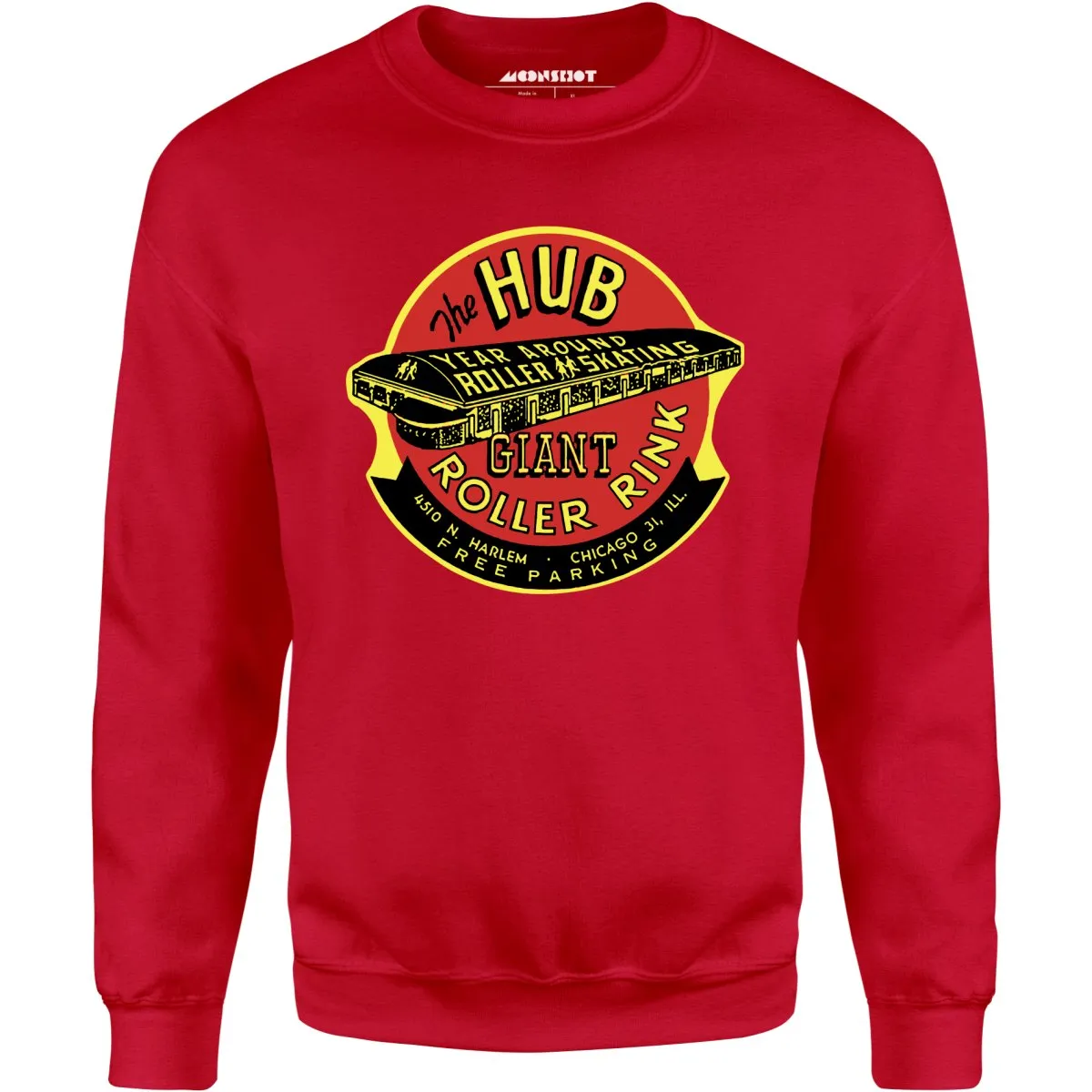 The Hub Roller Rink - Chicago, Illinois - Vintage Roller Rink - Unisex Sweatshirt