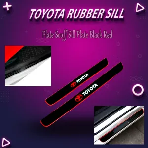 Toyota Rubber Sill Plate Scuff Sill Plate Black Red