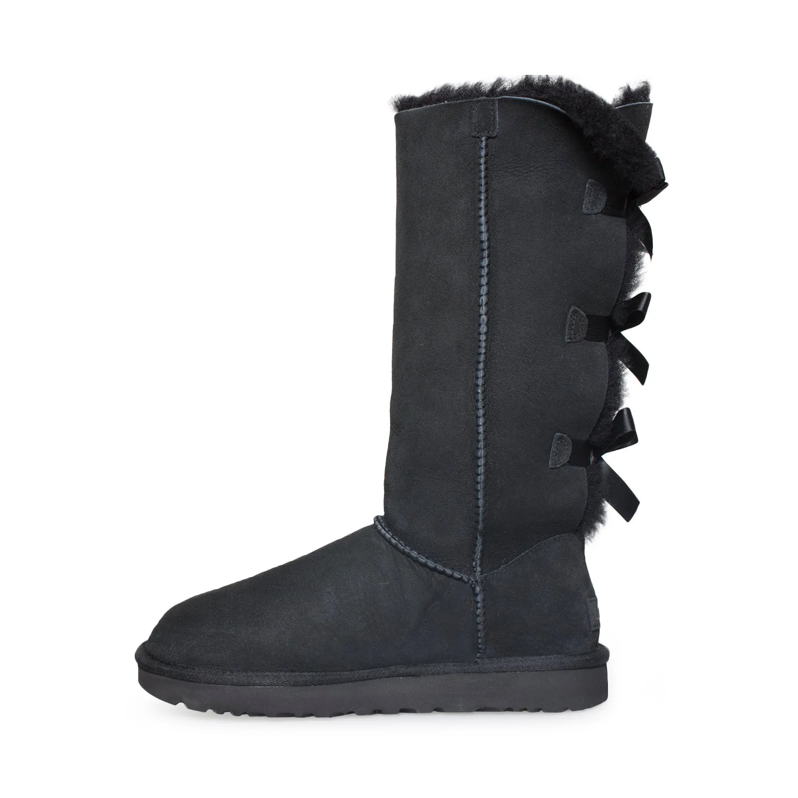 UGG Bailey Bow Tall II Black Boots - Youth