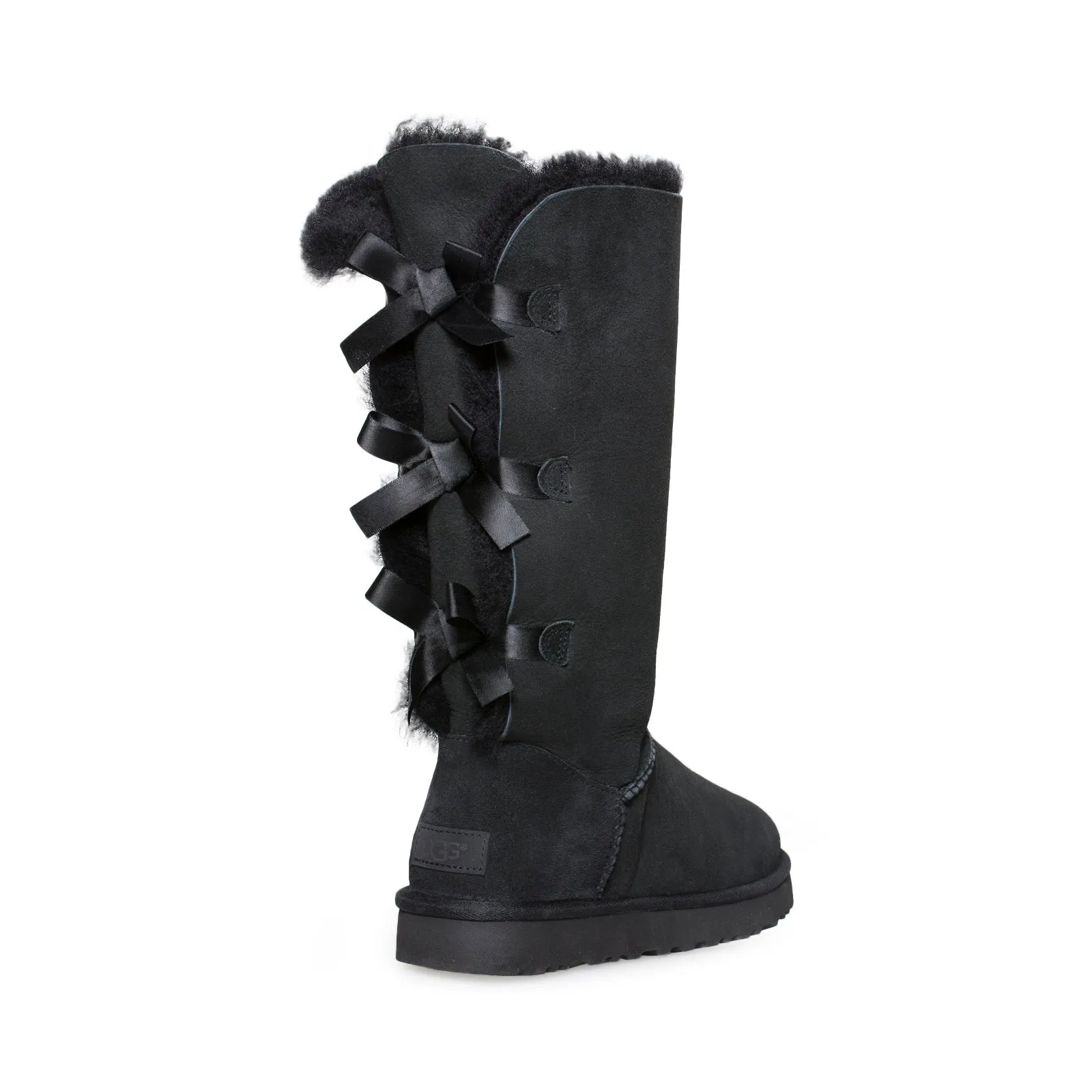 UGG Bailey Bow Tall II Black Boots - Youth