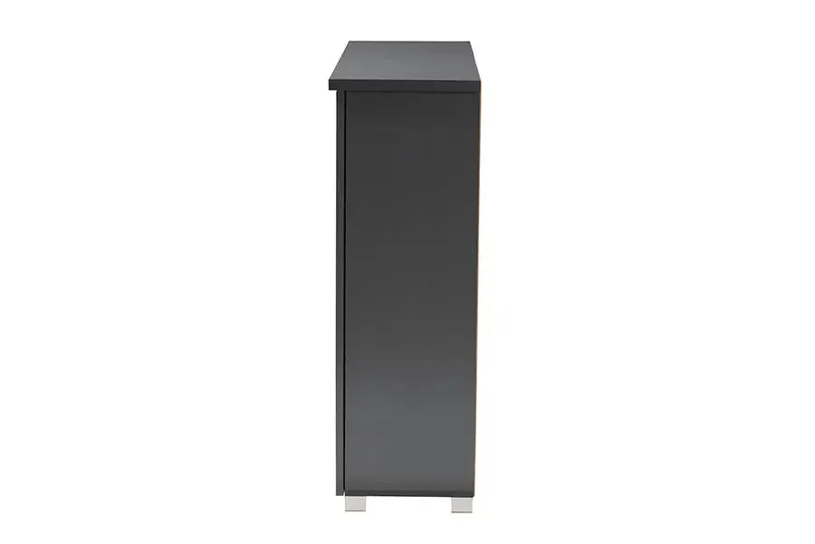 Verdell Dark Gray 3-Door Wooden Entryway Shoe Storage Cabinet