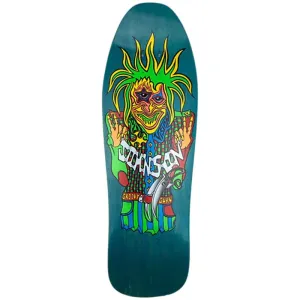 Vision 9.5" x 30.5" Joe Johnson Groovy Guru Reissue (TURQUOISE STAIN) Skateboard Deck