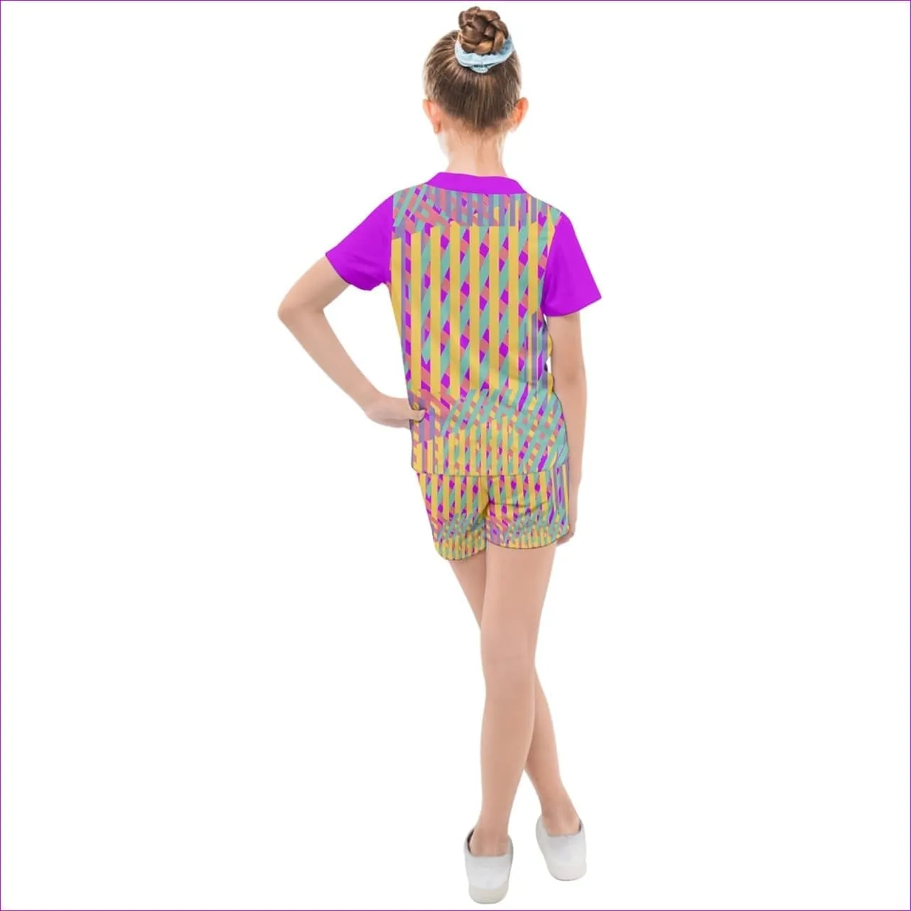 Vivid Weaved Kids Mesh Tee and Short Set