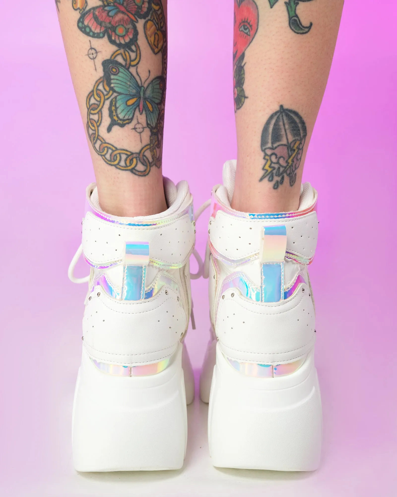 White Passion Fruit Wedge Sneakers