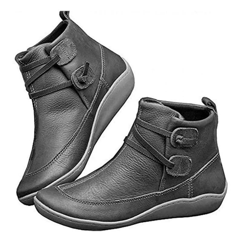 Women Snow Ankle Boots Leather Winter Orthopedic Shoes