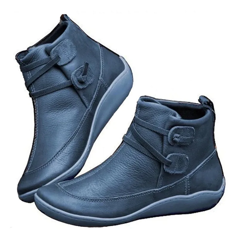 Women Snow Ankle Boots Leather Winter Orthopedic Shoes