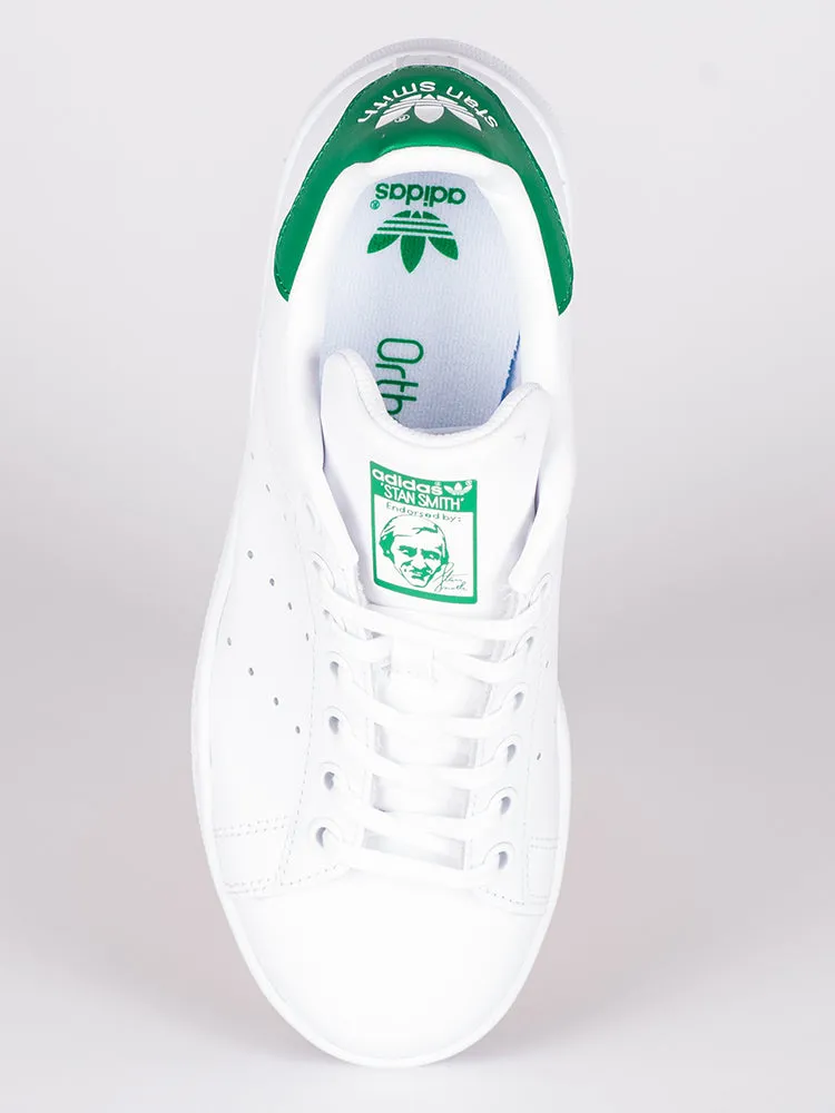 WOMENS ADIDAS STAN SMITH WHITE/GREEN SNEAKERS - CLEARANCE