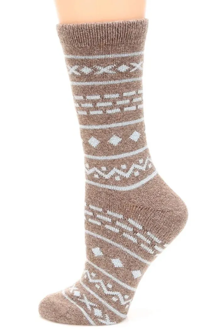 Women's Aztec Wool Blend Crew Socks