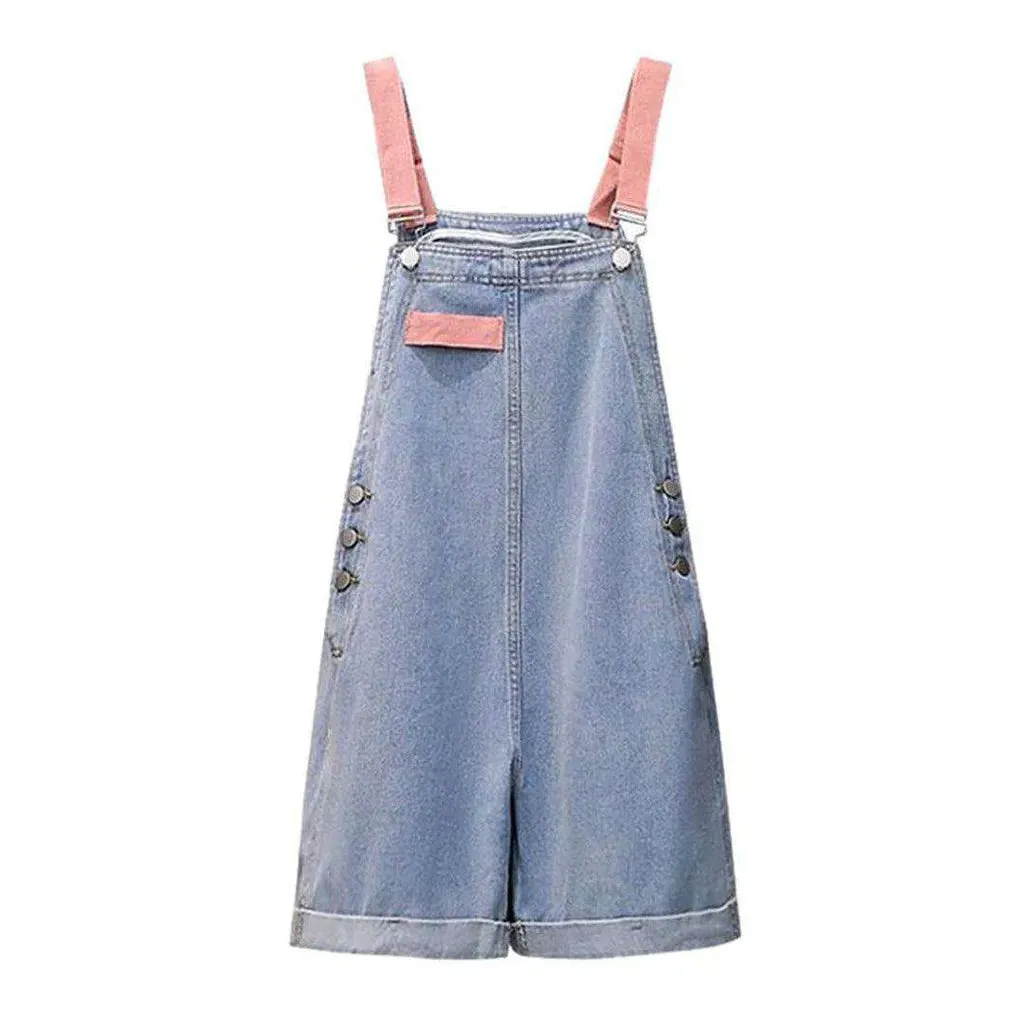 Women's jean overall shorts