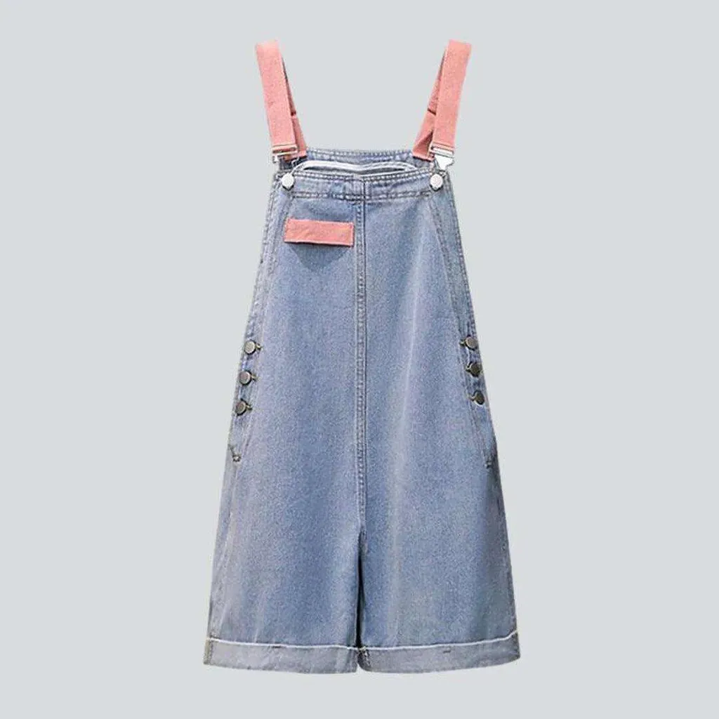 Women's jean overall shorts