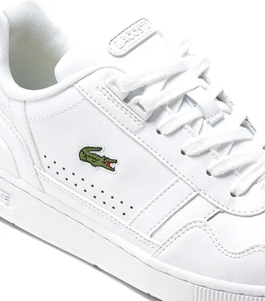 Women's T-Clip Leather Trainers White/White